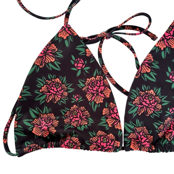 NWOT Take To The Grave American Traditional Floral Bikini Top Size Large - Picture 2 of 7